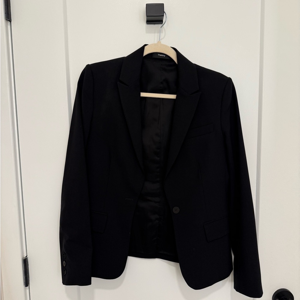 Theory Black Wool Blazer